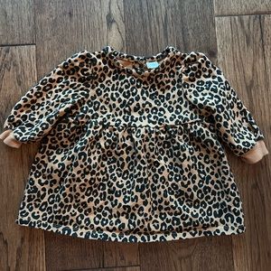 Leopard print sweatshirt dress 3-6 month girl Tucker + Tate EUC